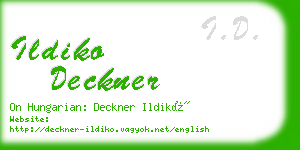 ildiko deckner business card